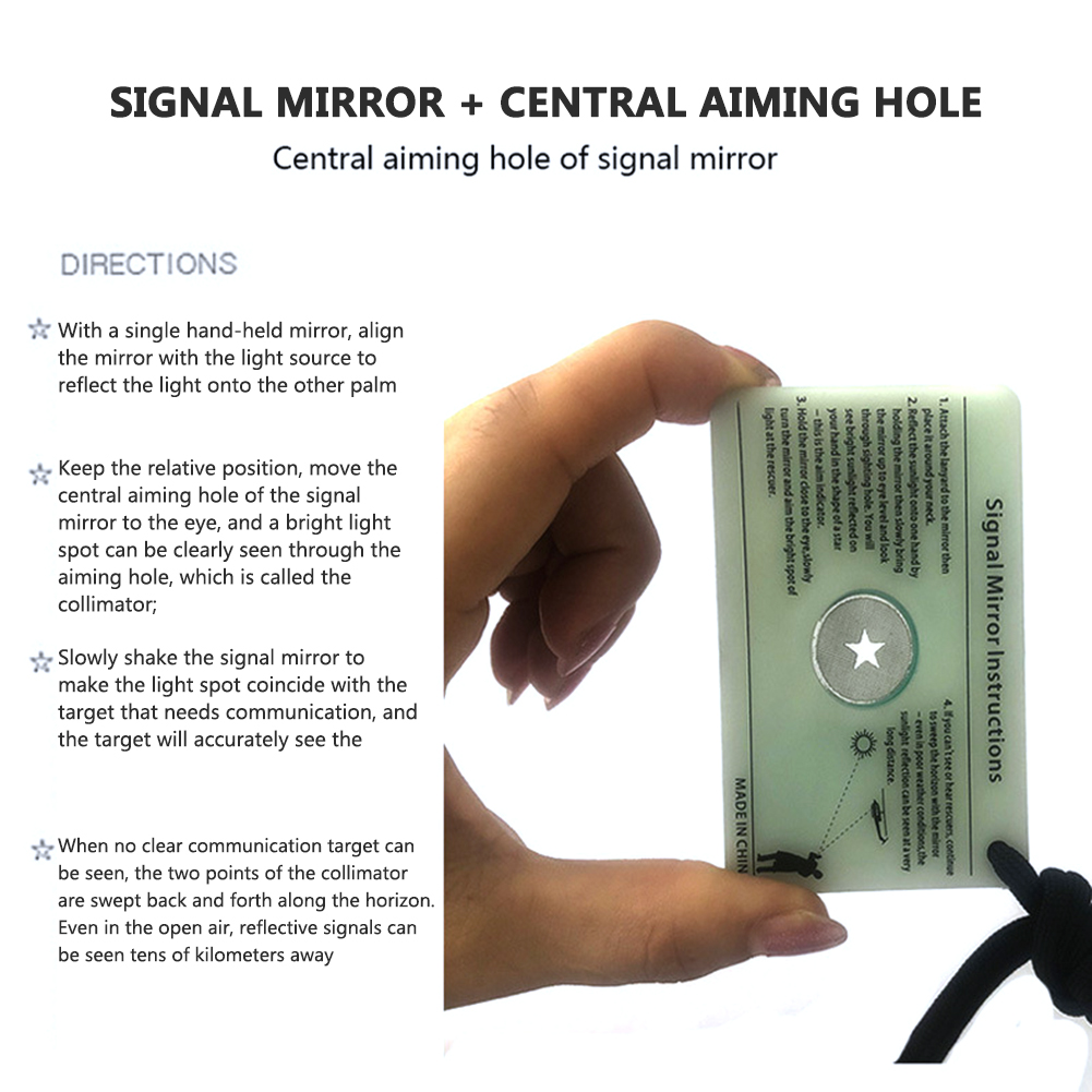 Signal Mirror Rescue - 多機能サバイバルマリンカヤック緊急救助信号ミラー屋外ツール