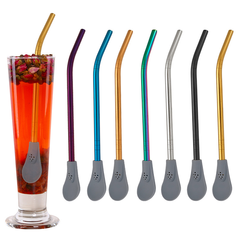 Water Filter Straw - ステンレス鋼のsilioneストロー,ティーフィルター,コーヒー,刺straw,再利用可能な,飲用ツール,バーのアクセス