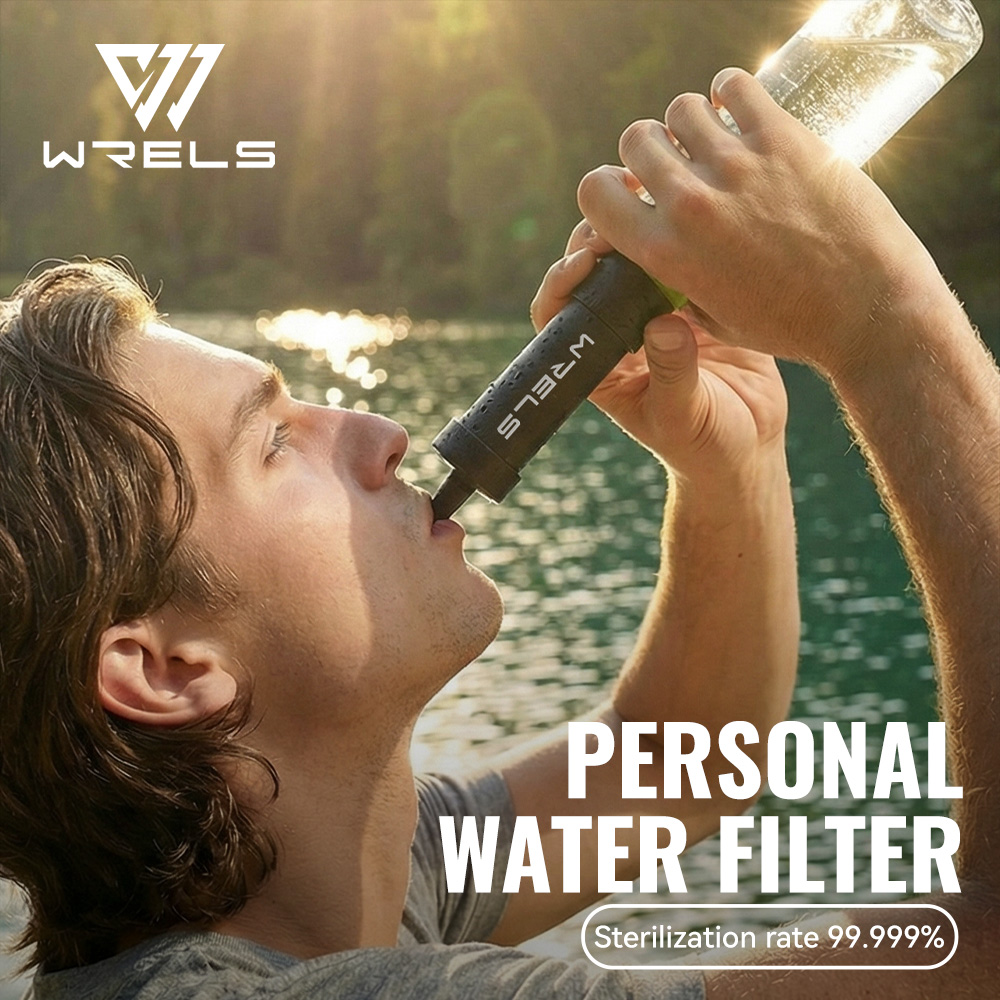 Water Filter Straw - WERLS ハイキング用パーソナルミニ浄水ストロー ポータブルアウトドア浄水器 キャンプ、バックパッキング、旅行、緊急サバイバル用