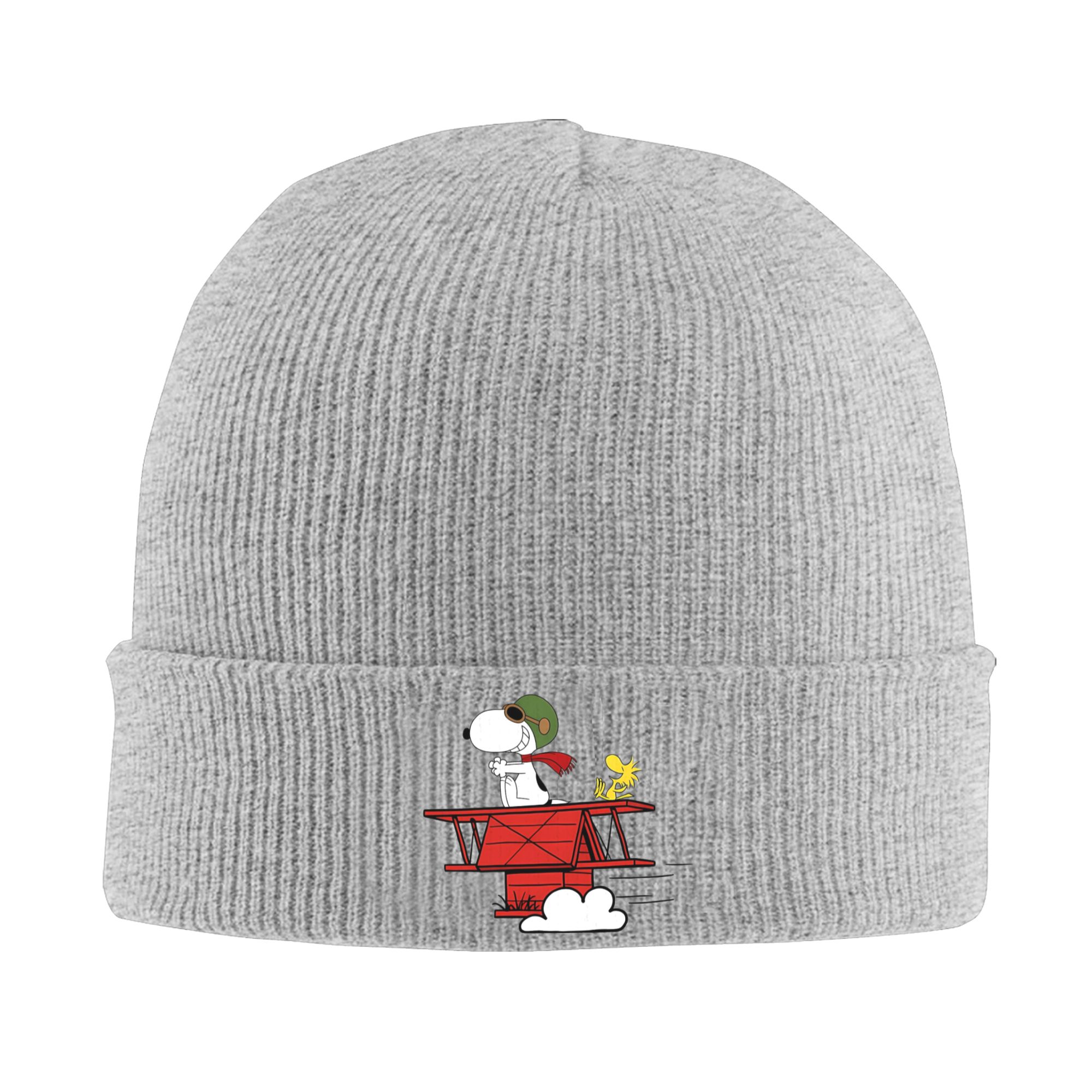 Outdoor Adventure Hat - キャンプ・スヌーピーとウッドストック・フライング・アドベンチャー、ニット帽、レディース・メンズ、スカルキャップ、ビーニー、秋冬用帽子、アクリル素材、暖かい帽子。