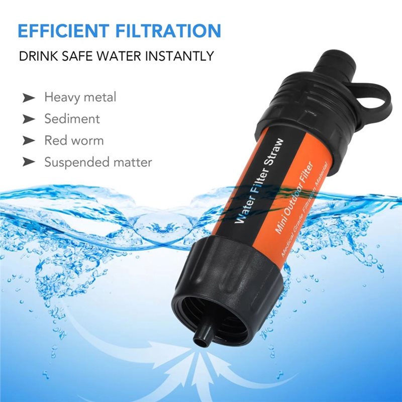 ABJF製、キャンプやサバイバル用の携帯型浄水器。ハイキング - Water Filter Straw のレビューと価格