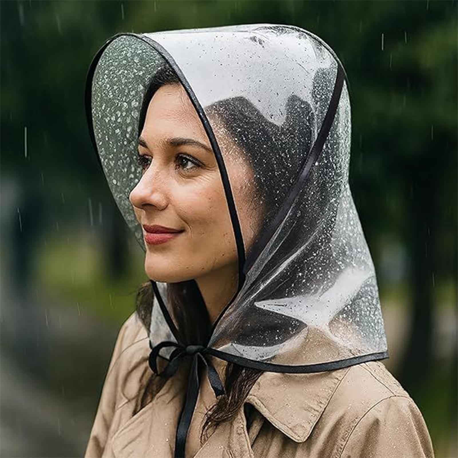 再利用可能な透明なつば付きレインハット、防水PE素材、女性、 - Outdoor Adventure Hat のレビューと価格