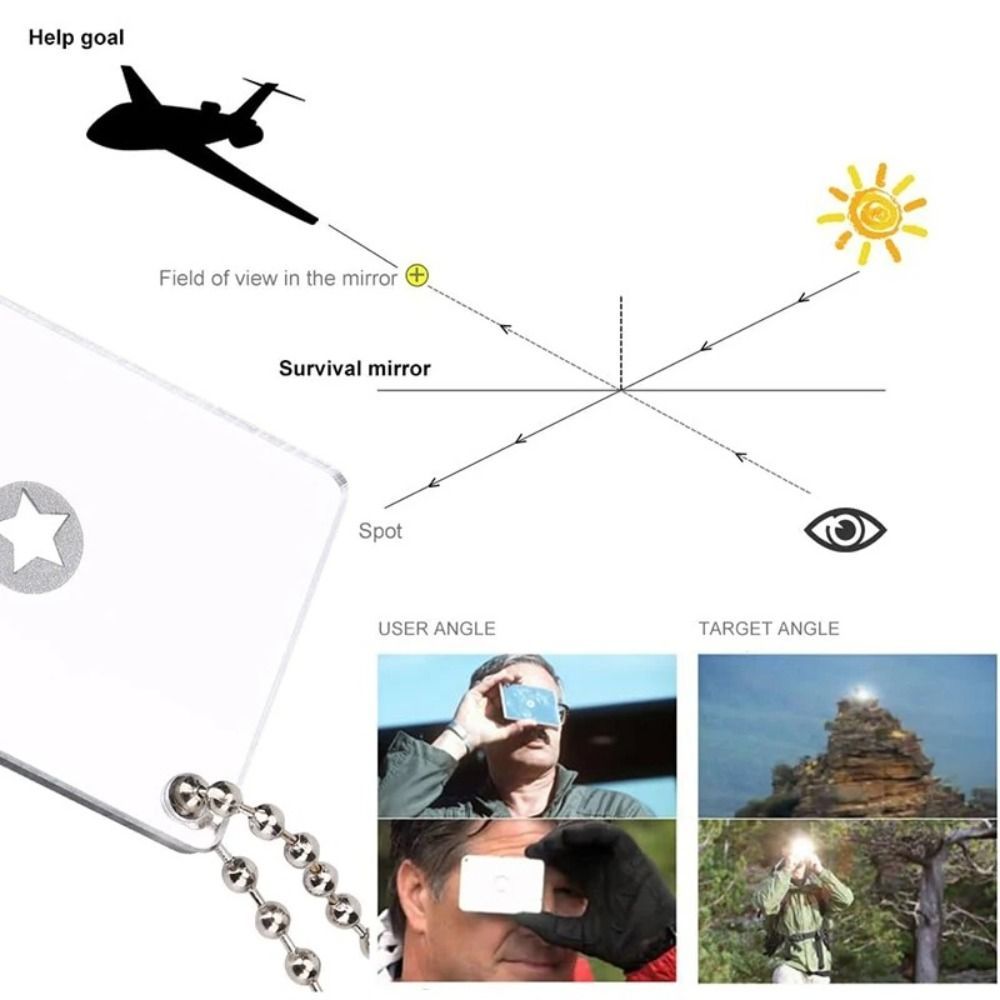 マリンカヤック用反射式屋外信号ミラー。実用的な昼間の救助用ミ - Signal Mirror Rescue のレビューと価格