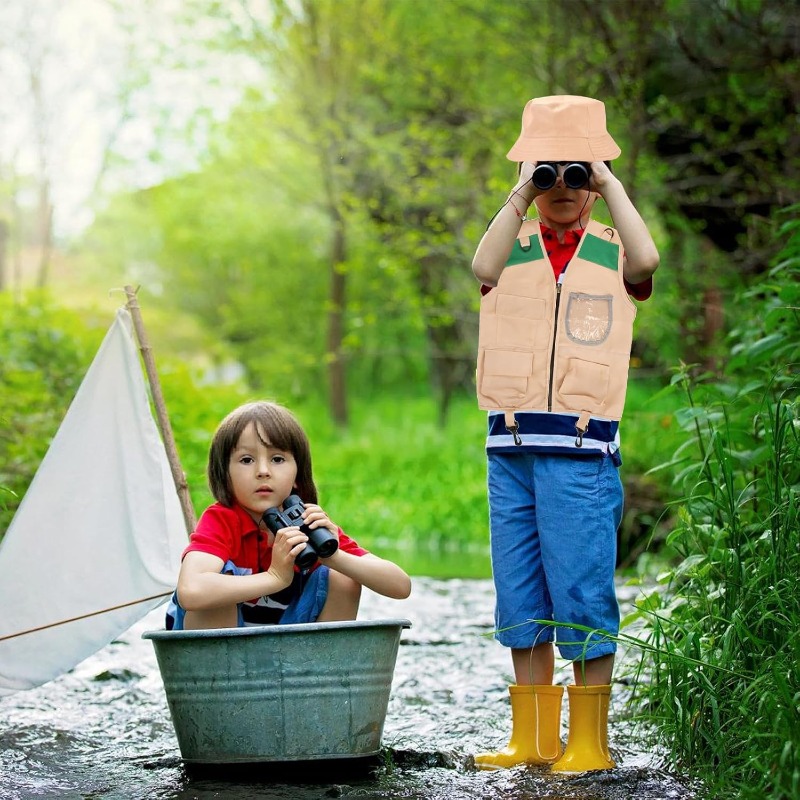 サファリコスチューム、カーゴベストと帽子付き、男の子と女の子 - Outdoor Adventure Boys のレビューと価格