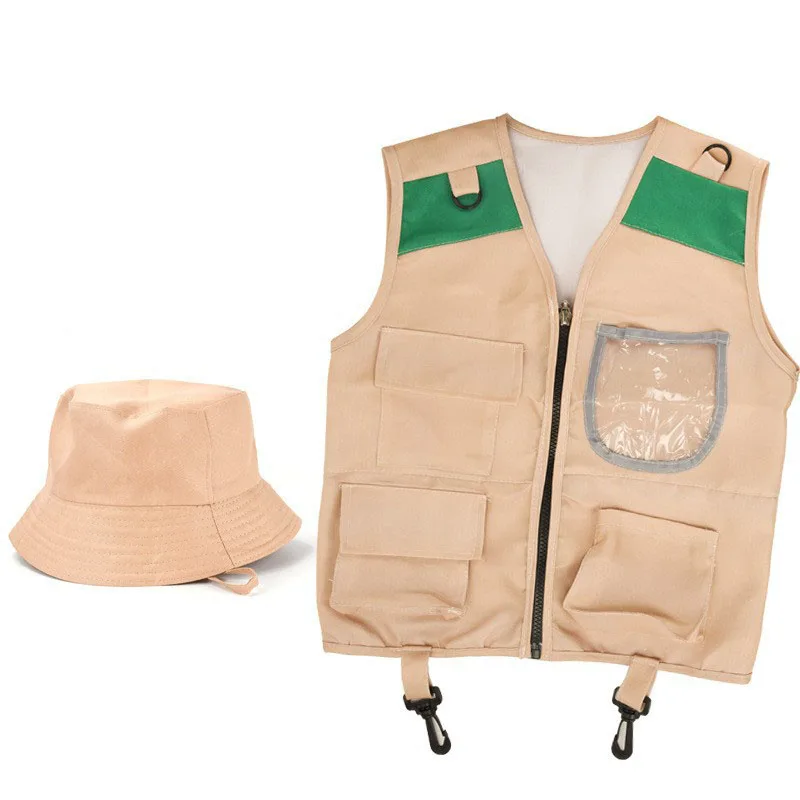 子供用ハロウィーンコスチューム、探検家風の帽子とベスト、変装 - Outdoor Adventure Boys のレビューと価格