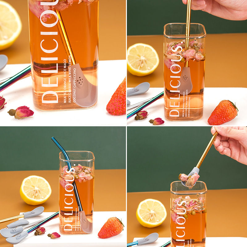 ステンレス鋼のsilioneストロー,ティーフィルター,コー - Water Filter Straw のレビューと価格