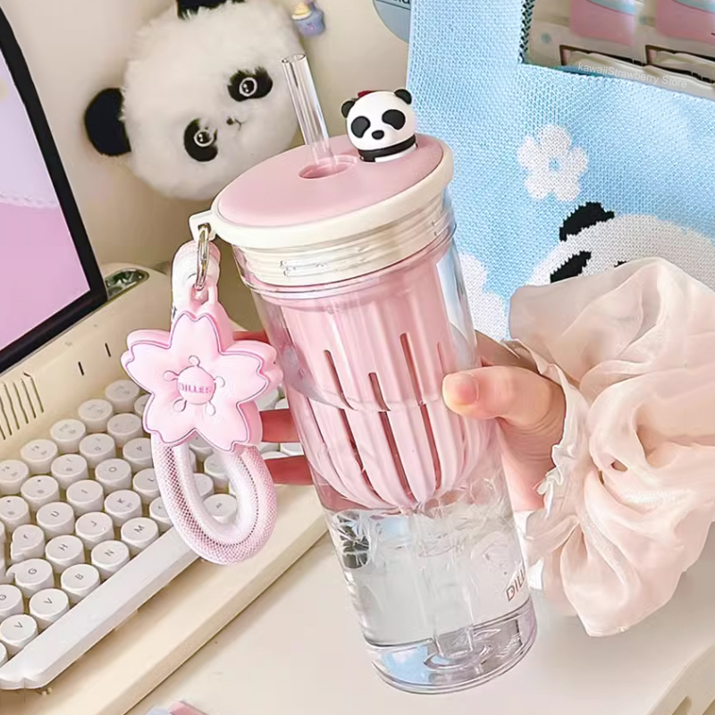 女性用フィルター付きウォーターボトル,かわいい桜とパンダのト - Water Filter Straw のレビューと価格