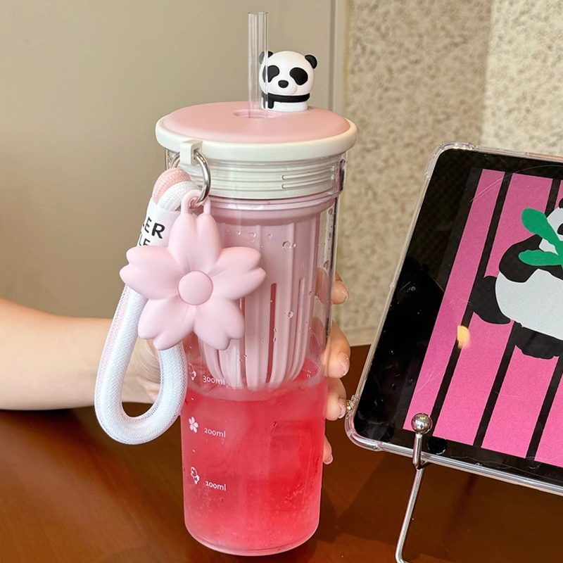 女性用フィルター付きウォーターボトル,かわいい桜とパンダのト - Water Filter Straw のレビューと価格